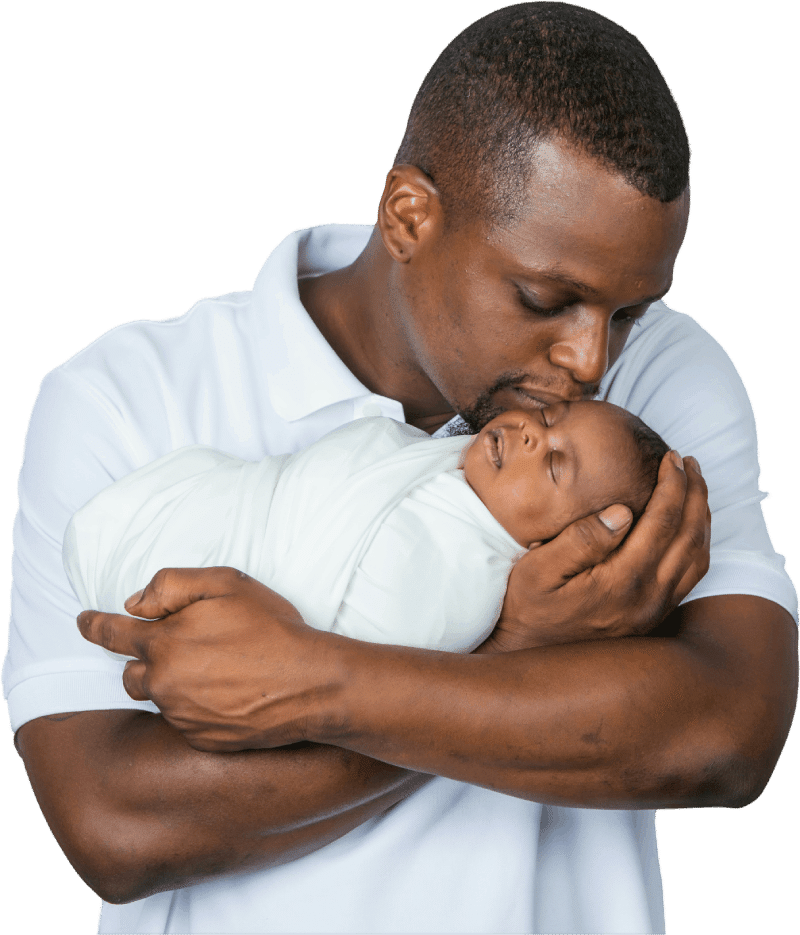 Father holding baby